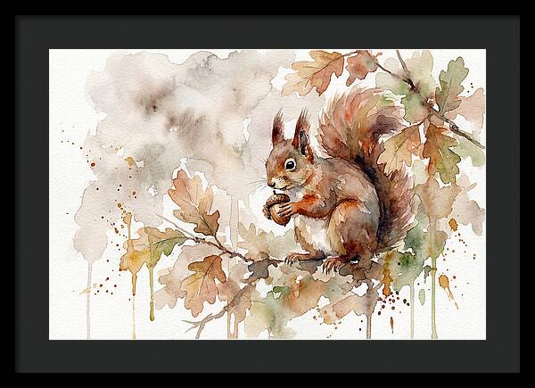 Squirrel Among Autumn Leaves