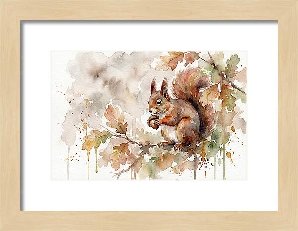 Squirrel Among Autumn Leaves