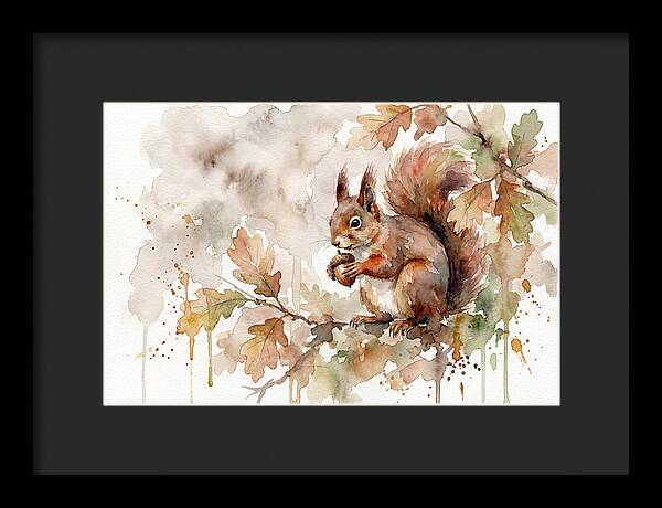 Squirrel Among Autumn Leaves