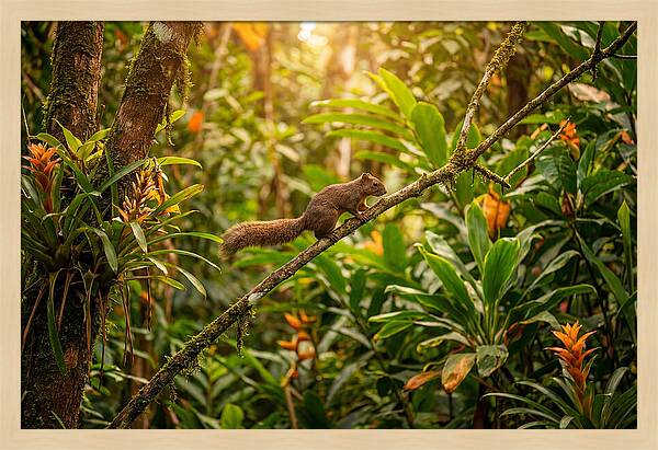 Squirrel Balancing On A Branch