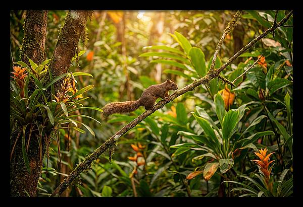 Squirrel Balancing On A Branch