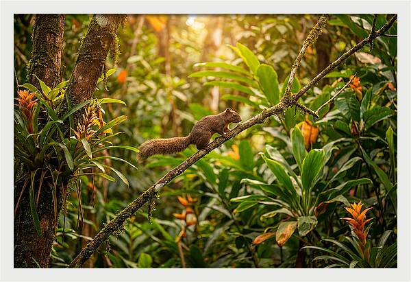 Squirrel Balancing On A Branch