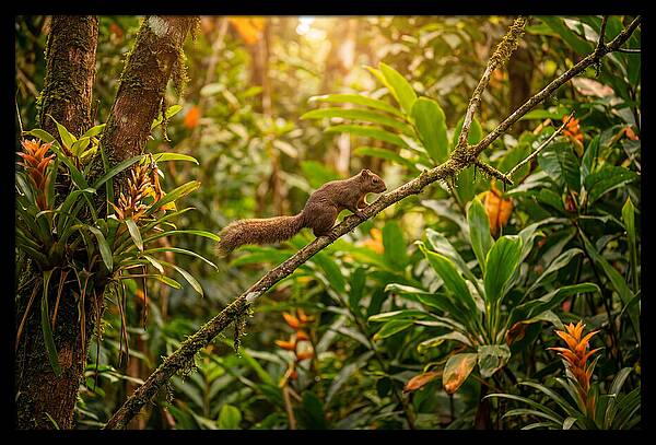 Squirrel Balancing On A Branch
