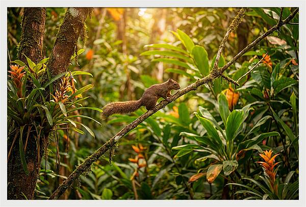 Squirrel Balancing On A Branch