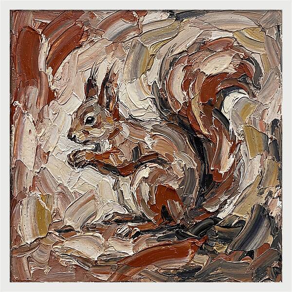 Squirrel In Palette Knife Style