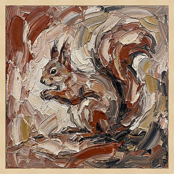 Squirrel In Palette Knife Style