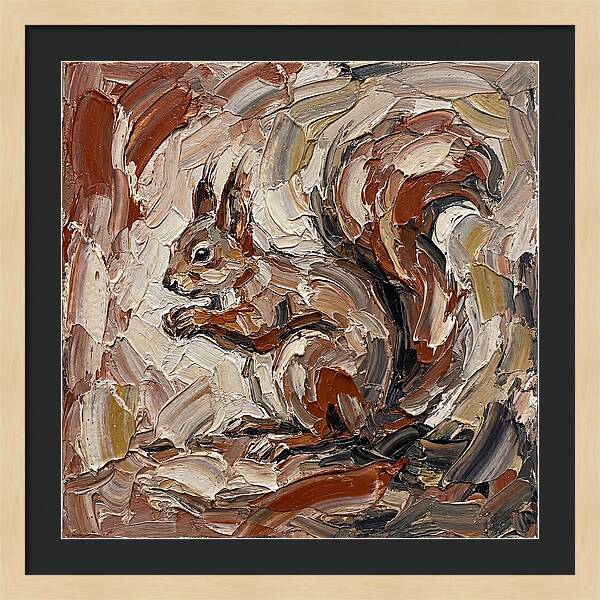 Squirrel In Palette Knife Style