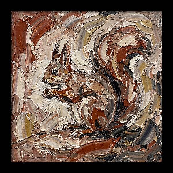 Squirrel In Palette Knife Style