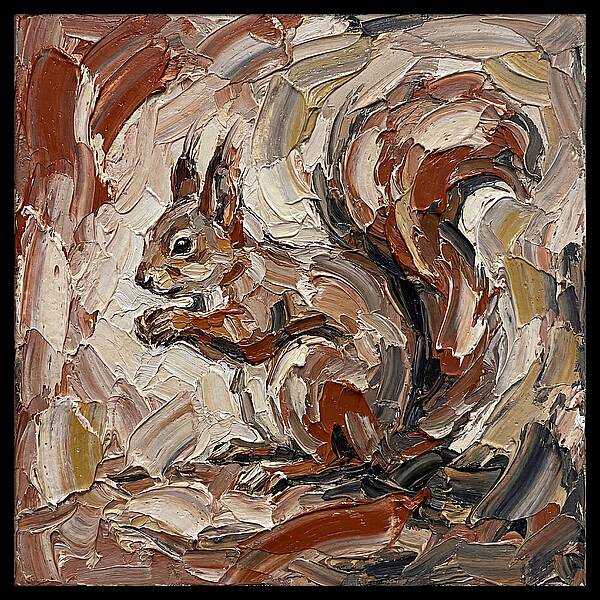 Squirrel In Palette Knife Style