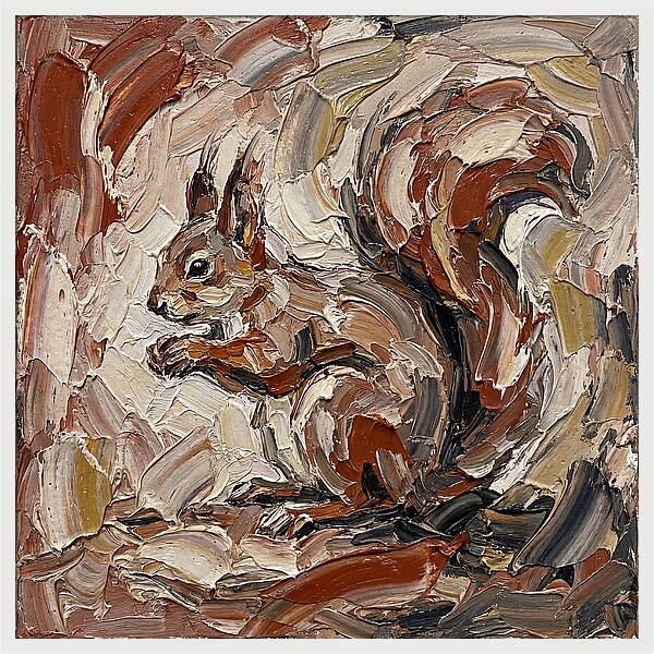 Squirrel In Palette Knife Style
