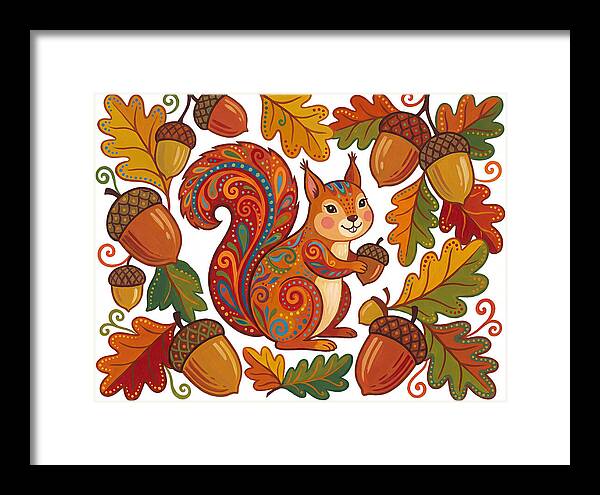 Squirrel With Acorns
