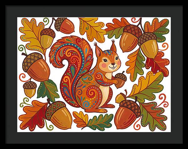 Squirrel With Acorns