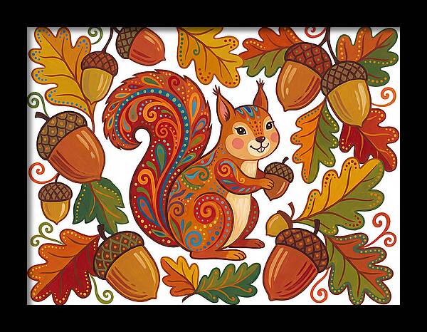 Squirrel With Acorns