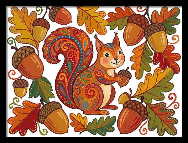 Squirrel With Acorns