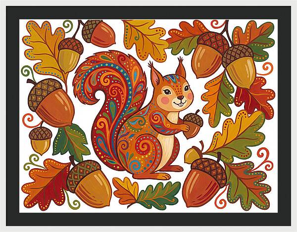 Squirrel With Acorns
