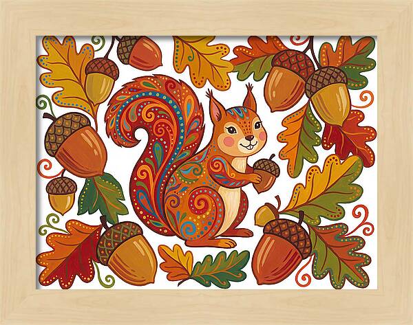 Squirrel With Acorns