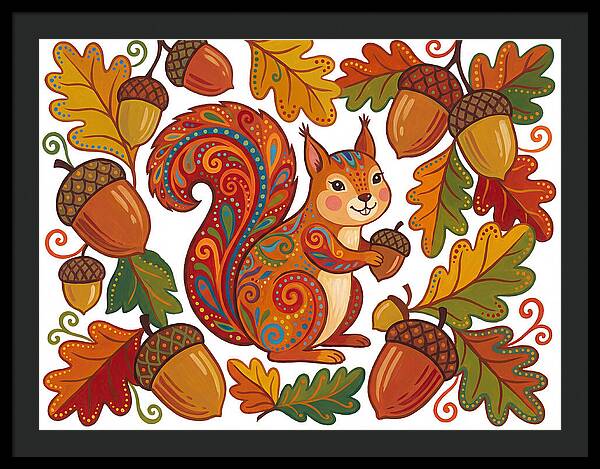 Squirrel With Acorns
