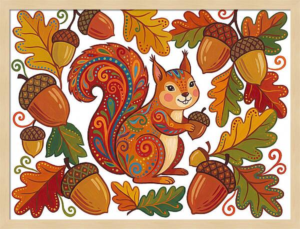 Squirrel With Acorns