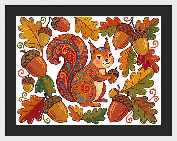 Squirrel With Acorns