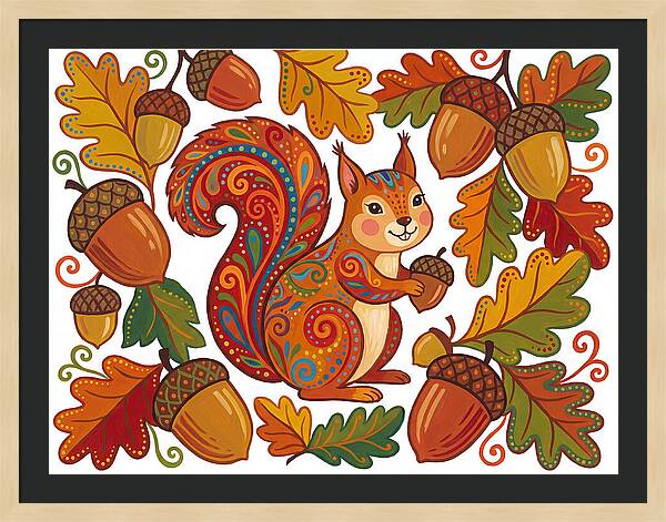 Squirrel With Acorns