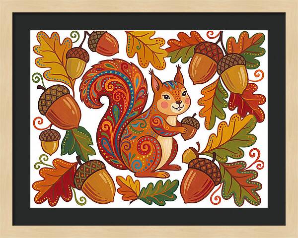 Squirrel With Acorns
