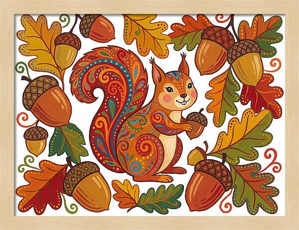 Squirrel With Acorns