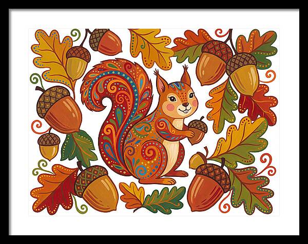 Squirrel With Acorns