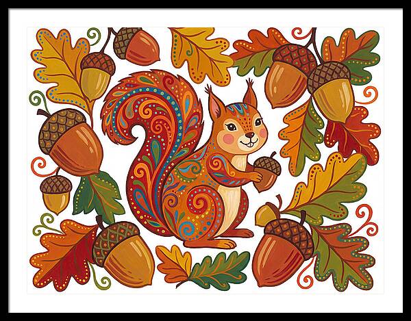 Squirrel With Acorns