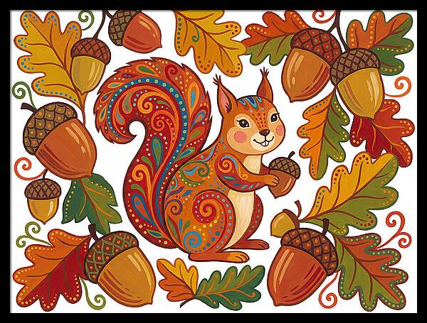 Squirrel With Acorns