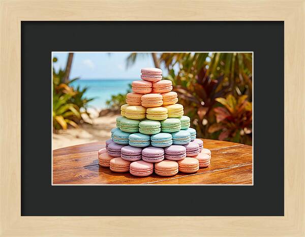 Stack Of Macarons In Pastel Rainbow
