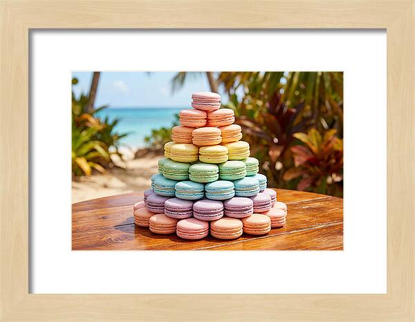 Stack Of Macarons In Pastel Rainbow