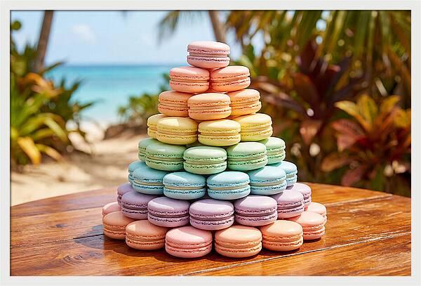 Stack Of Macarons In Pastel Rainbow