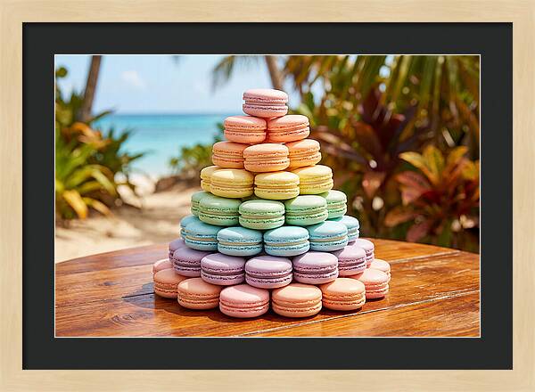 Stack Of Macarons In Pastel Rainbow