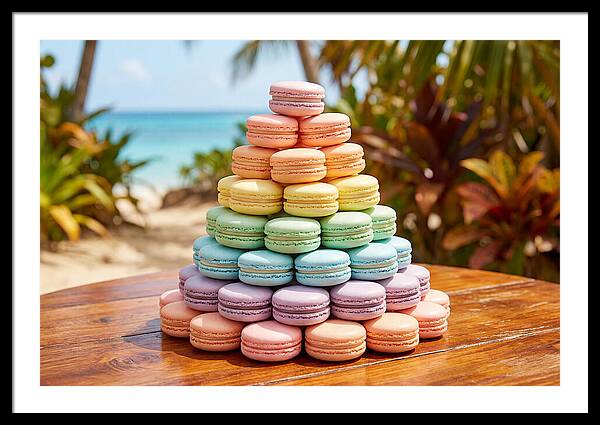 Stack Of Macarons In Pastel Rainbow