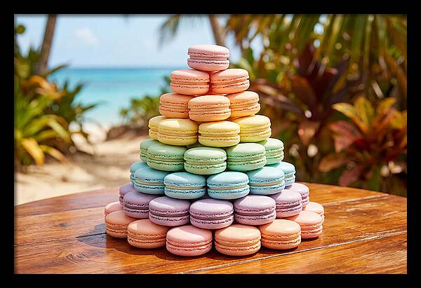 Stack Of Macarons In Pastel Rainbow