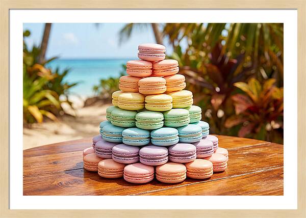 Stack Of Macarons In Pastel Rainbow