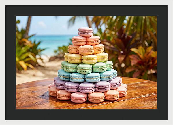 Stack Of Macarons In Pastel Rainbow