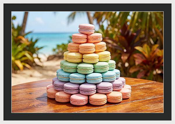 Stack Of Macarons In Pastel Rainbow