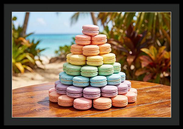 Stack Of Macarons In Pastel Rainbow