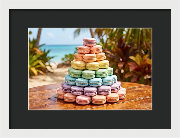 Stack Of Macarons In Pastel Rainbow