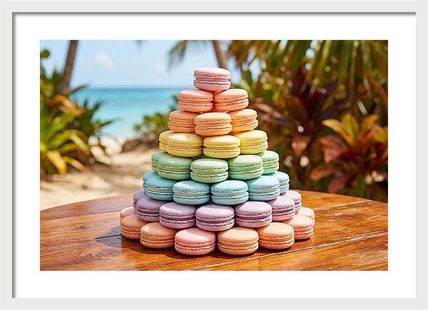 Stack Of Macarons In Pastel Rainbow
