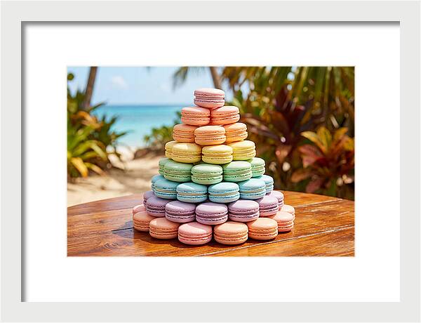 Stack Of Macarons In Pastel Rainbow