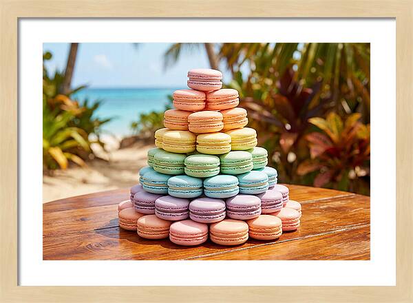 Stack Of Macarons In Pastel Rainbow