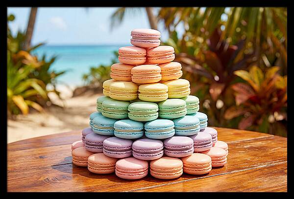 Stack Of Macarons In Pastel Rainbow