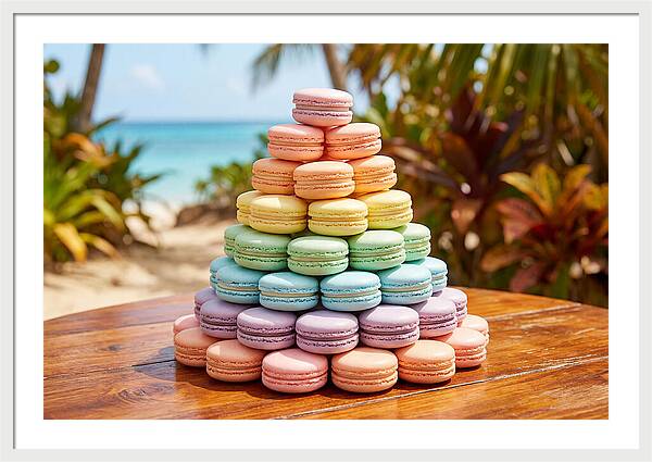 Stack Of Macarons In Pastel Rainbow