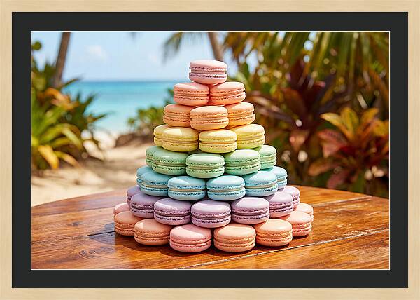 Stack Of Macarons In Pastel Rainbow
