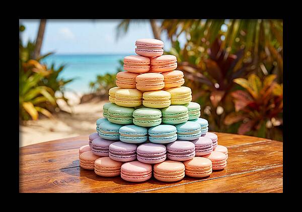 Stack Of Macarons In Pastel Rainbow