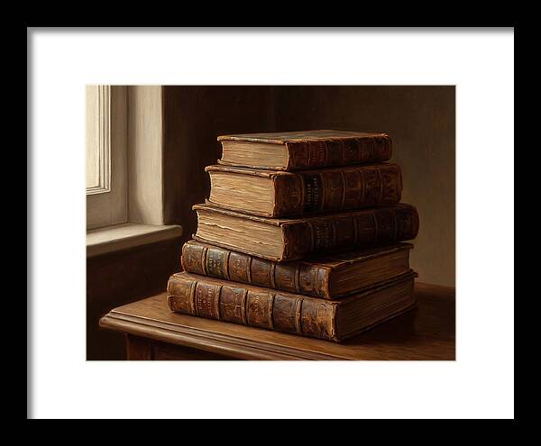 Stacked Antique Books