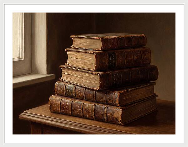 Stacked Antique Books