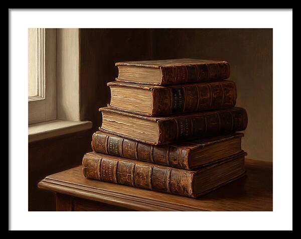 Stacked Antique Books